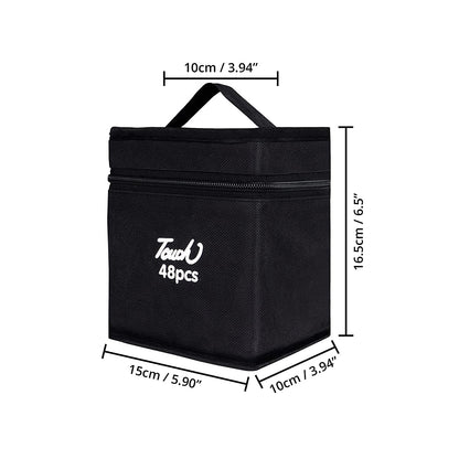 Set 48 markere colorate duble cu suport si geanta depozitare, varf subtire si gros 1/6 mm, cerneala pe baza de alcool, SOLLUXE