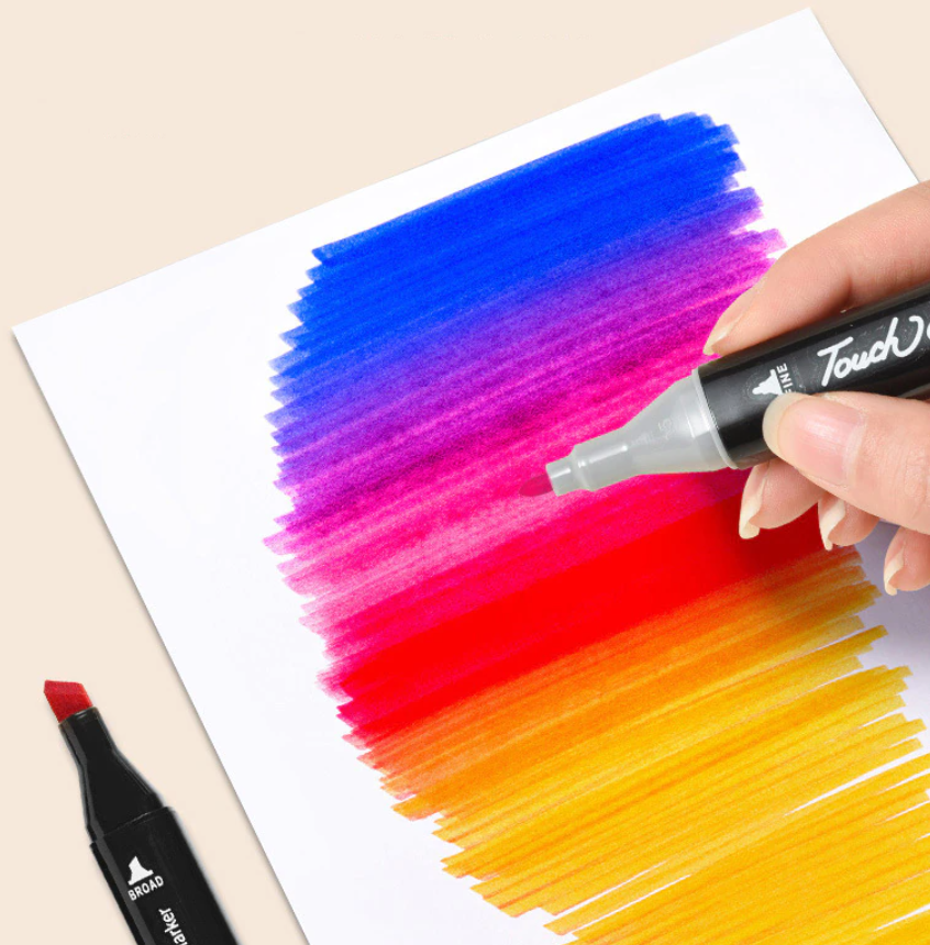 Set 48 markere colorate duble cu suport si geanta depozitare, varf subtire si gros 1/6 mm, cerneala pe baza de alcool, SOLLUXE