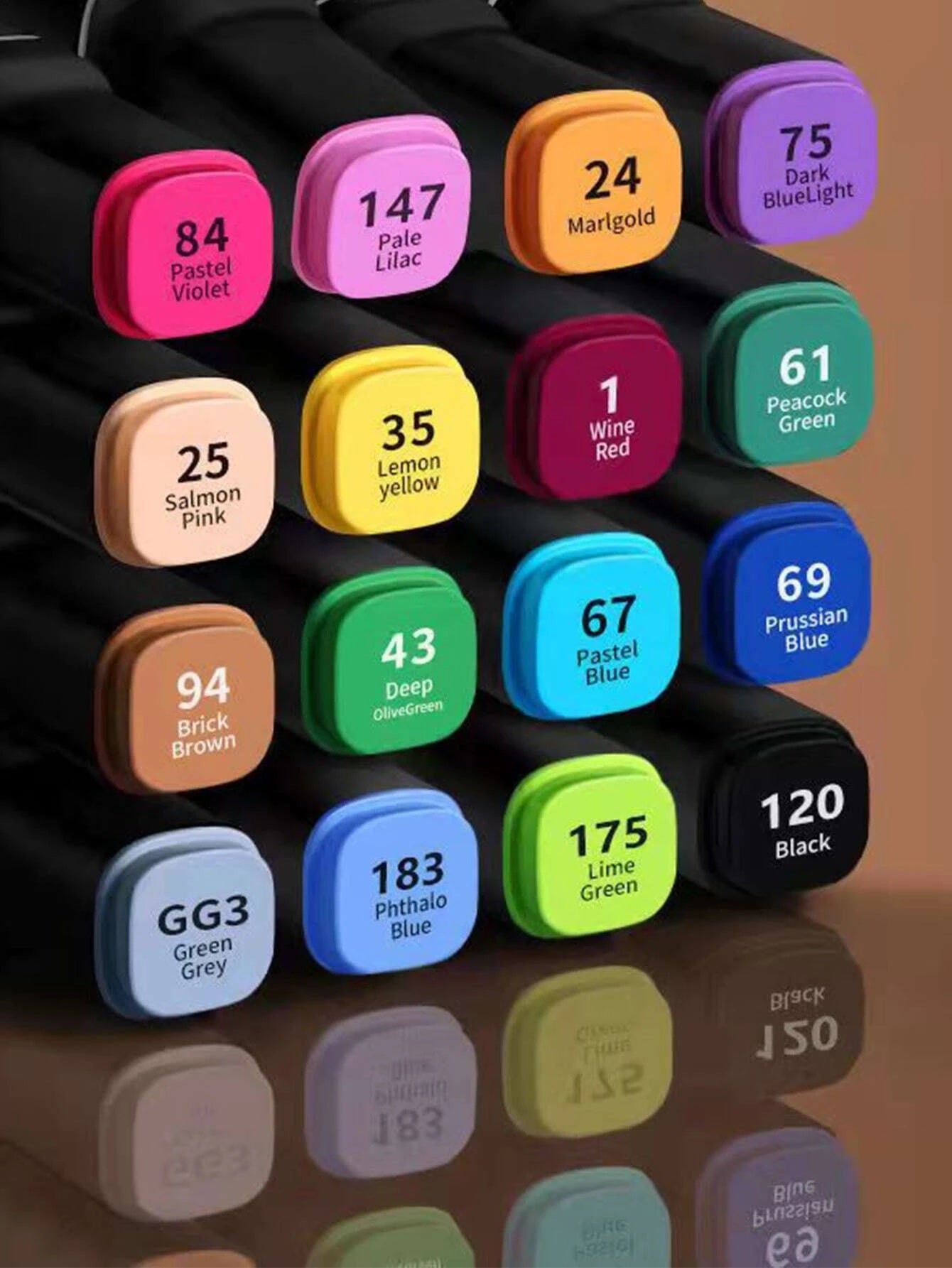 Set 48 markere colorate duble cu suport si geanta depozitare, varf subtire si gros 1/6 mm, cerneala pe baza de alcool, SOLLUXE