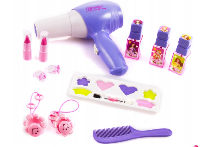 Jucarie Set 2 in 1 Masuta de toaleta, KINDERPLAY pentru copii, cu accesorii 62 x 33 x 64 cm, roz