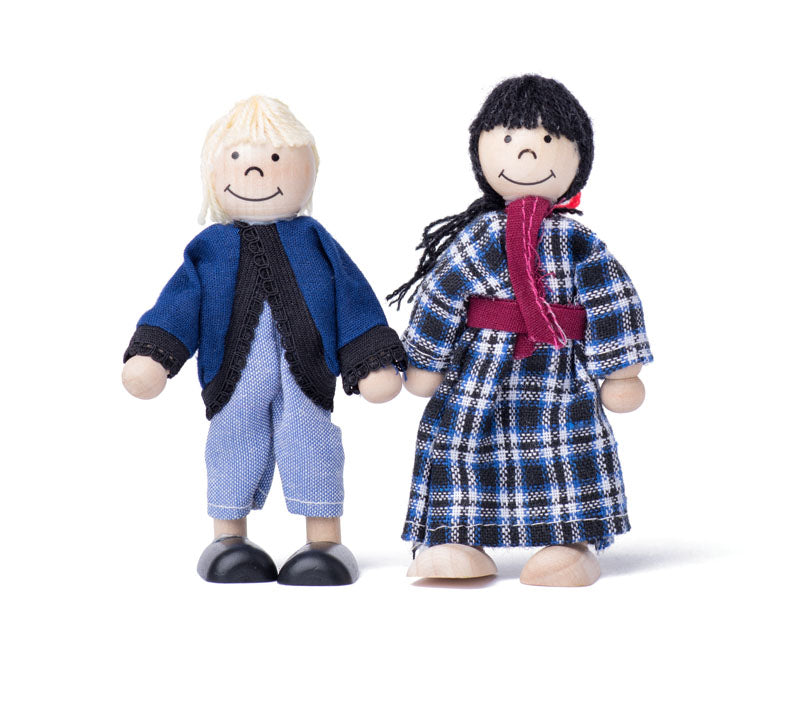 Casa de papusi din lemn cu mobilier si papusi, Woodyland