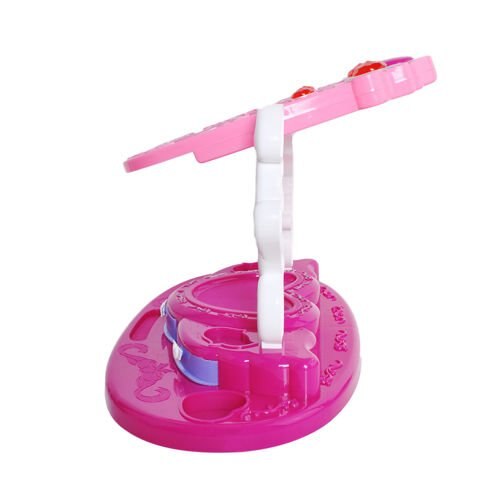 Set Masuta de toaleta muzicala, Credit 2002, cu oglinda si accesorii, Versiune desktop, roz, 20 piese