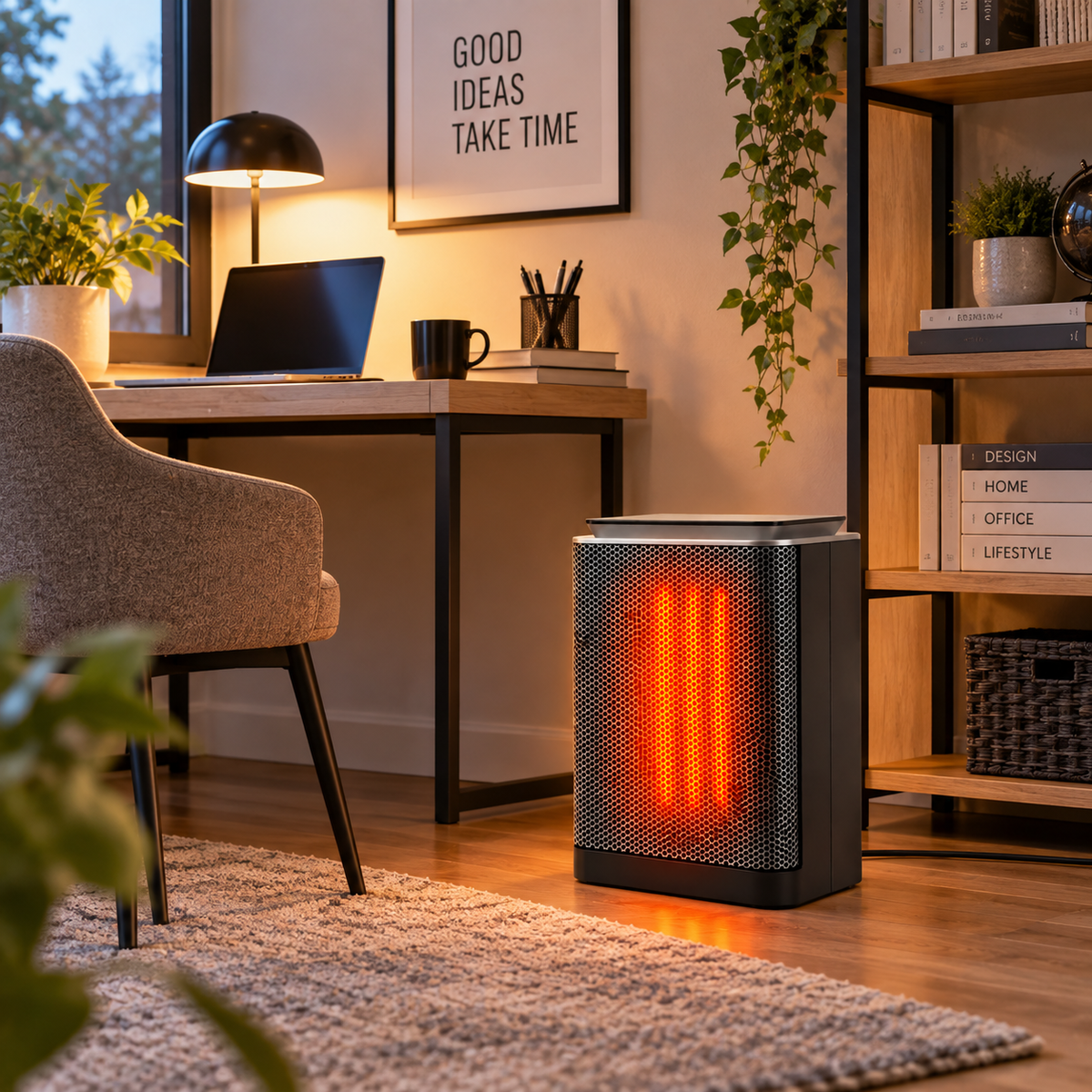 Radiator electric Mini HotFire idealSTORE, Putere 1500w, Detine 2 trepte de putere, Termostat reglabil intre 10°C-40°C