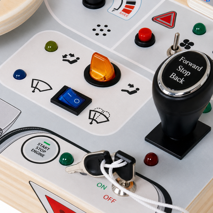 Panou interactiv auto din lemn idealSTORE, Dimensiune 29, 5 x 22 x 4 cm, Efecte sonore incorporate