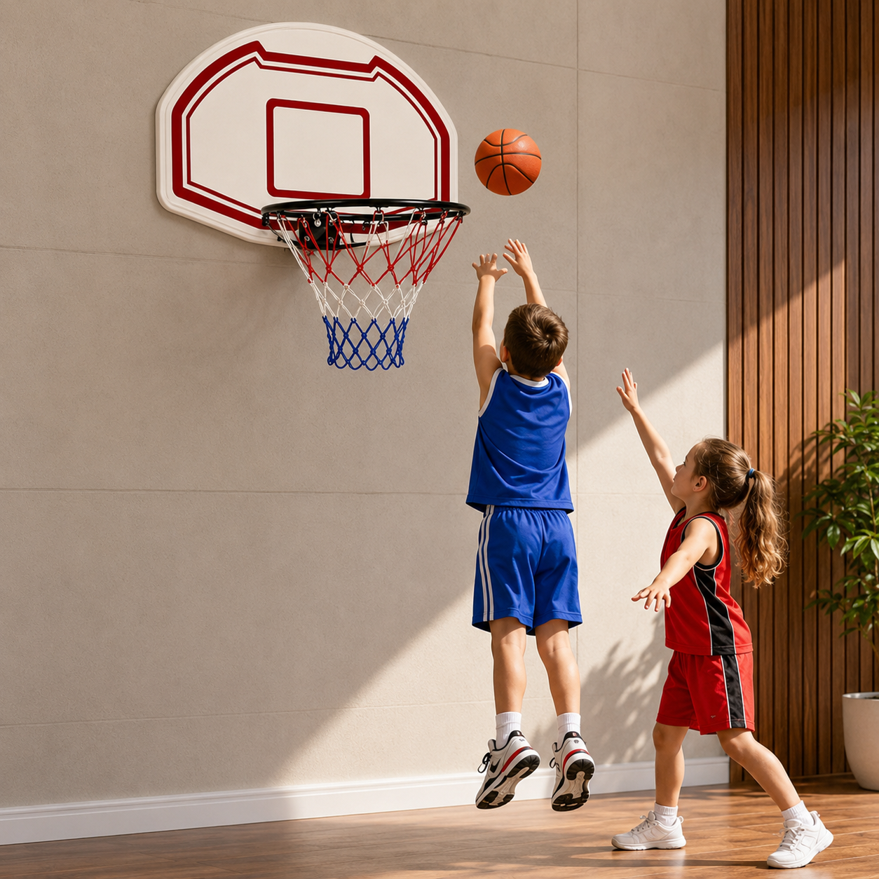 Panou de baschet SuperBoom idealSTORE, Dimensiune placa 73 x 49 cm, 2 carlige incluse pentru agatarea cosului