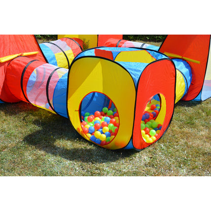 Cort pentru copii, 8 in 1, Material textil, multicolor, 100 bile