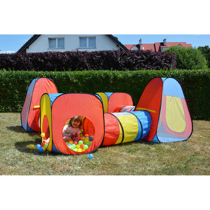 Cort pentru copii, 8 in 1, Material textil, multicolor, 100 bile