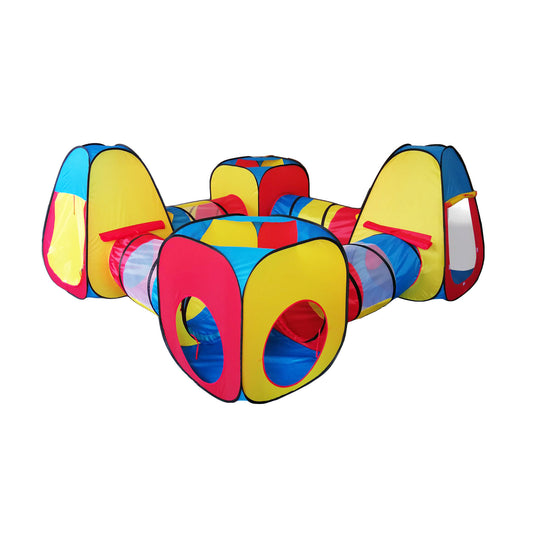 Cort pentru copii, 8 in 1, Material textil, multicolor, 100 bile