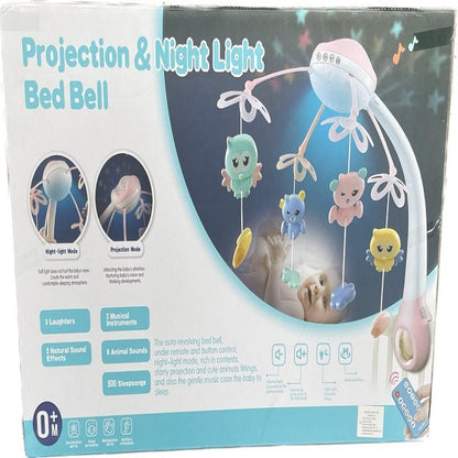 Carusel Muzical Giftry pentru patut, telecomanda, proiector, muzica si lumini, albastru