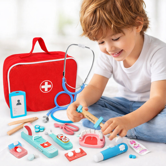 Trusa Medicala din lemn Luxury idealSTORE,Joc Creativ si Interactiv