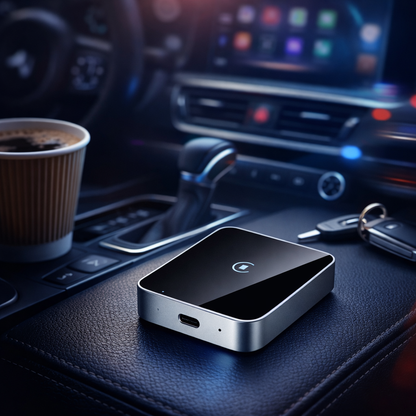 Adaptor Wireless CarPlay cu AI idealSTORE,compatibil Wireless CarPlay si Android,Conectare Automata, Conectare la Microfonul Masinii, Sincronizare Rapida