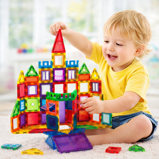 Set Inteligent de constructie MAGNETIC  idealSTORE,Include 106 piese Multicolore