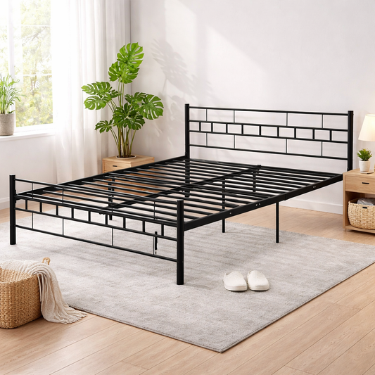 Pat metalic LuxuryBed idealSTORE, Dimensiune 160x200, Fabricat din metal de inalta calitate, Sustine 200kg