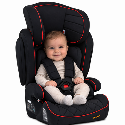 Scaun Auto Profesional Dedicat Pentru Copil Baby Jolie MIKO idealSTORE,Greutate 9-36 kg,Tetiera Reglabila,Negru