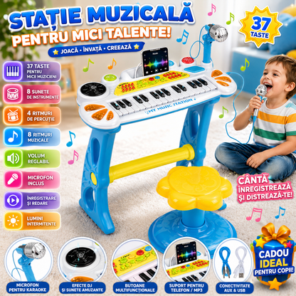 Orga electrica cu microfon si scaunel idealSTORE 31 taste