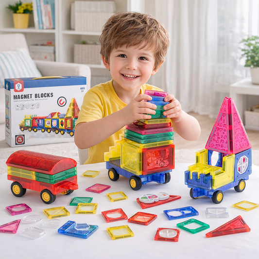 Set Inteligent de Constructie Intellectual Magnets 3D idealSTORE, Include 72 de Elemente Magnetice Multicolore