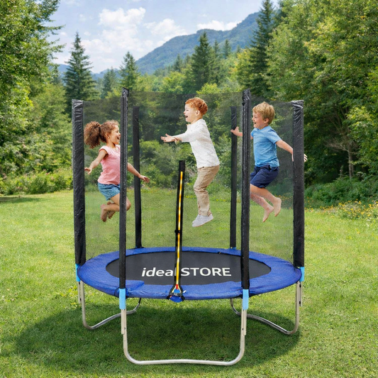Trambulina pentru copii cu plasa de protectie idealSTORE Freedom Junior 140 cm