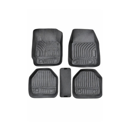 Covoare auto universale tip tavita idealSTORE, imitatie piele, set 5 piese cu tunel median