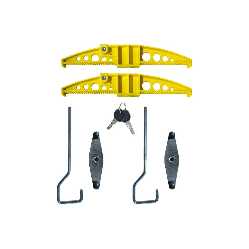 Suport fixare scara auto universal idealSTORE, 2 bucati, blocare cu cheie, montaj pe bare transversale