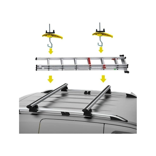 Suport fixare scara auto universal idealSTORE, 2 bucati, blocare cu cheie, montaj pe bare transversale