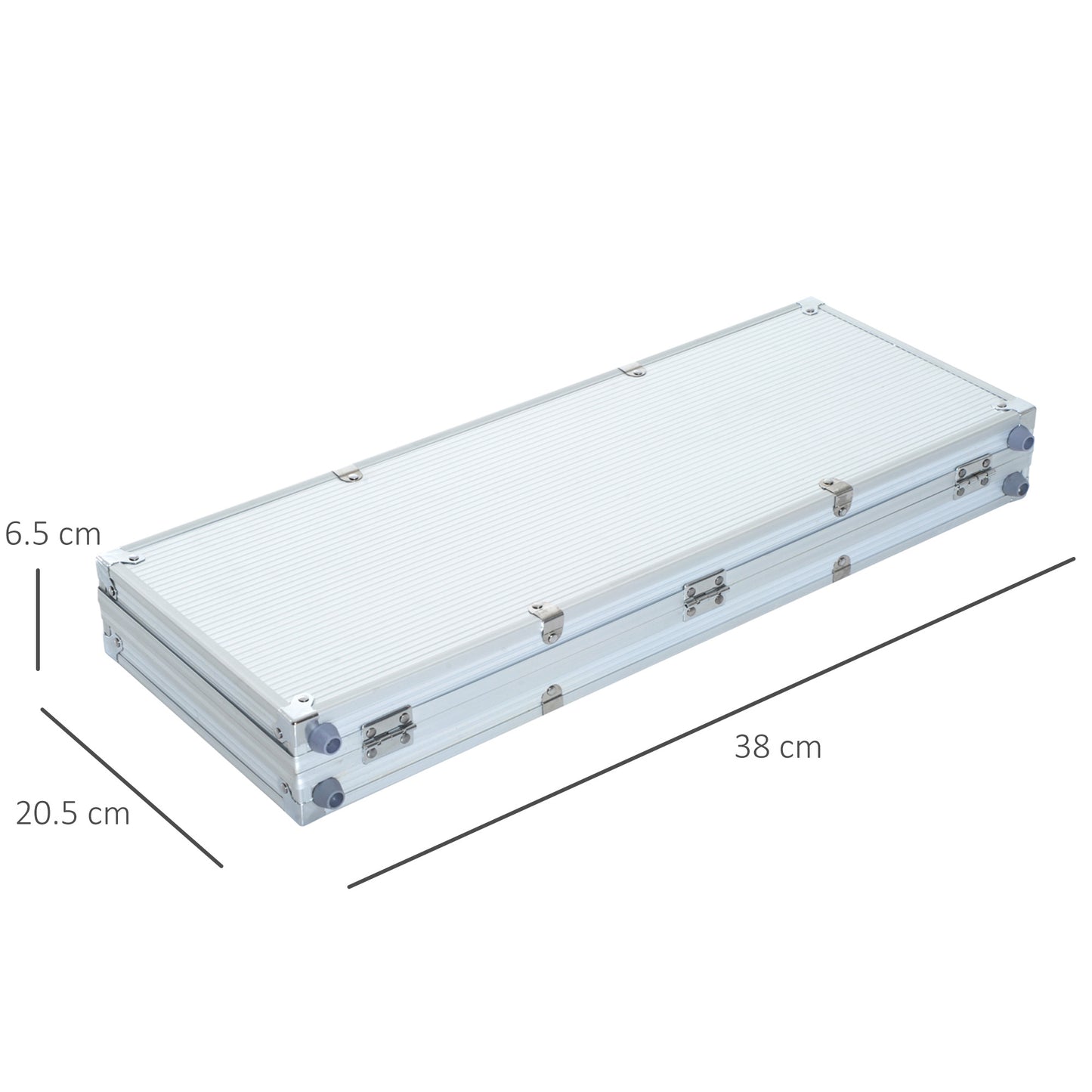 Set de Poker Homcom, 300 jetoane, Carcasa din aluminiu, Argintiu