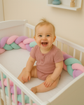 Protectie Laterala pentru Patut Bumper Rico idealSTORE, Lungime 3 m, Material moale, Placut la atingere, Protejeaza impotriva curentilor de aer si a loviturilor, Antialergic