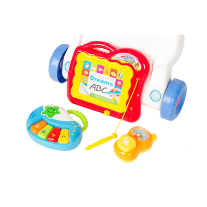 Premergator 2 in 1, Centru de Activitati in limba engleza cu Lumini si Sunete, Pian, Telefon, Tabla de scris, Multicolor