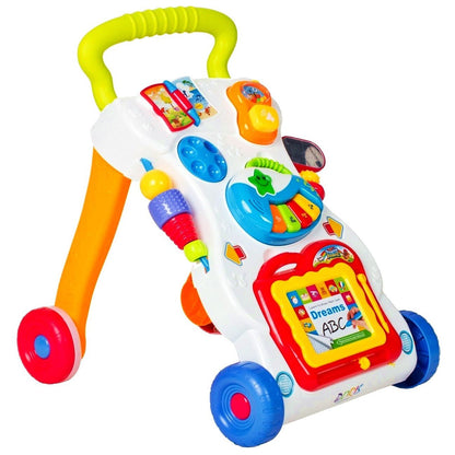 Premergator 2 in 1, Centru de Activitati in limba engleza cu Lumini si Sunete, Pian, Telefon, Tabla de scris, Multicolor