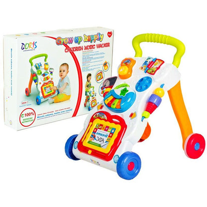 Premergator 2 in 1, Centru de Activitati in limba engleza cu Lumini si Sunete, Pian, Telefon, Tabla de scris, Multicolor