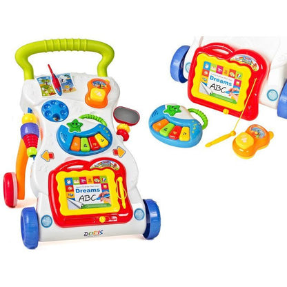 Premergator 2 in 1, Centru de Activitati in limba engleza cu Lumini si Sunete, Pian, Telefon, Tabla de scris, Multicolor