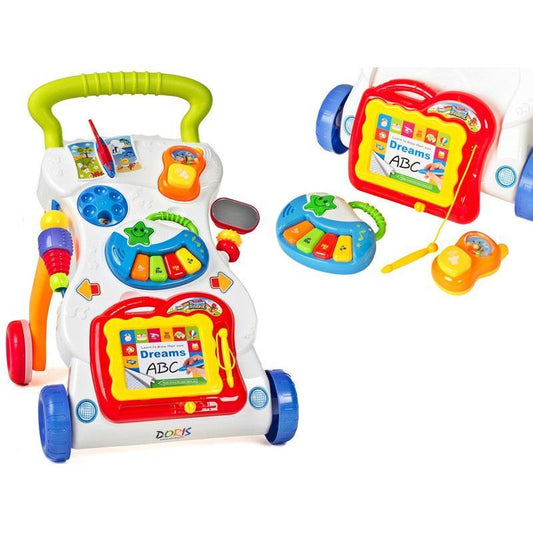 Premergator 2 in 1, Centru de Activitati in limba engleza cu Lumini si Sunete, Pian, Telefon, Tabla de scris, Multicolor