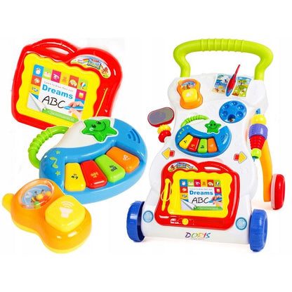 Premergator 2 in 1, Centru de Activitati in limba engleza cu Lumini si Sunete, Pian, Telefon, Tabla de scris, Multicolor