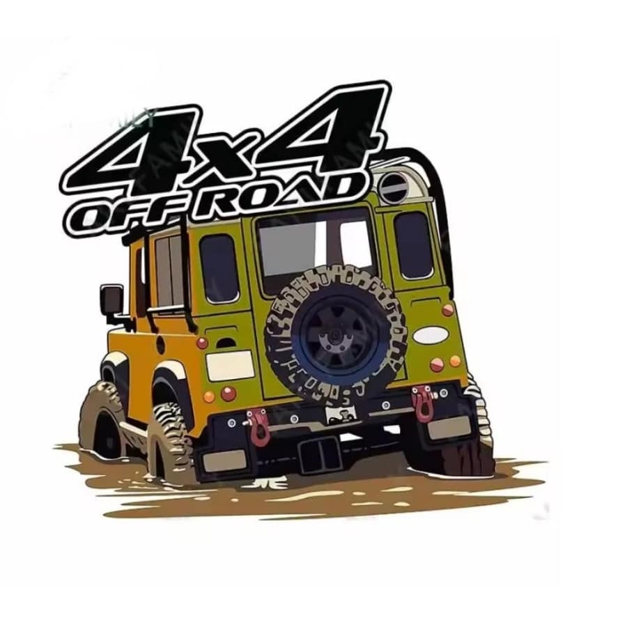 Abtibild Auto MASINA 4x4 OFF ROAD idealStore, Dimesiune 11X11CM, Super Adeziv, Verde