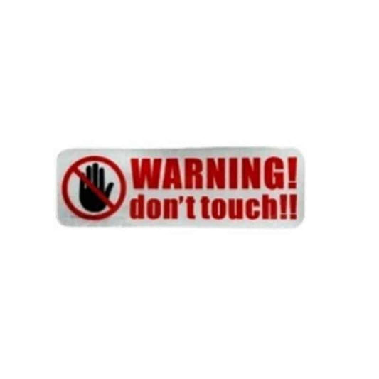 Abtibild WARNING DON'T TOUCH idealStore, Dimesiune 3X9CM, Super Adeziv, Alb Rosu