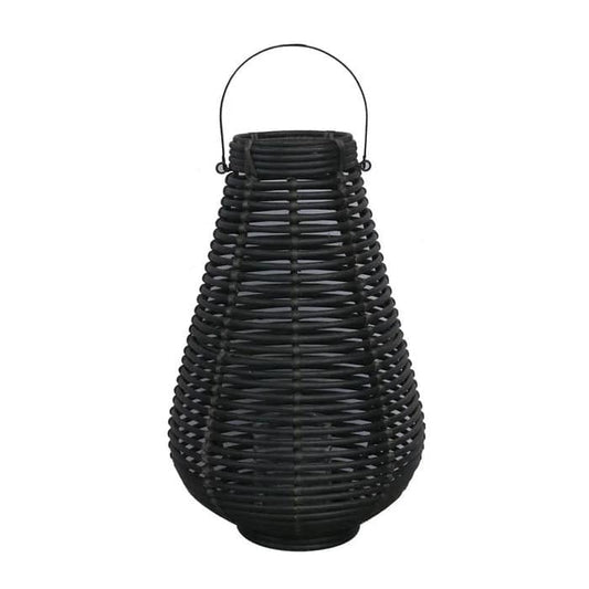 Accesoriu Decorativ idealSTORE, Suport Lumanare, cu Agatatoare, Material Poliratan, pentru Decorarea Terasei si a Gradinei, Culoare Maro Inchis, 24 x 30 cm