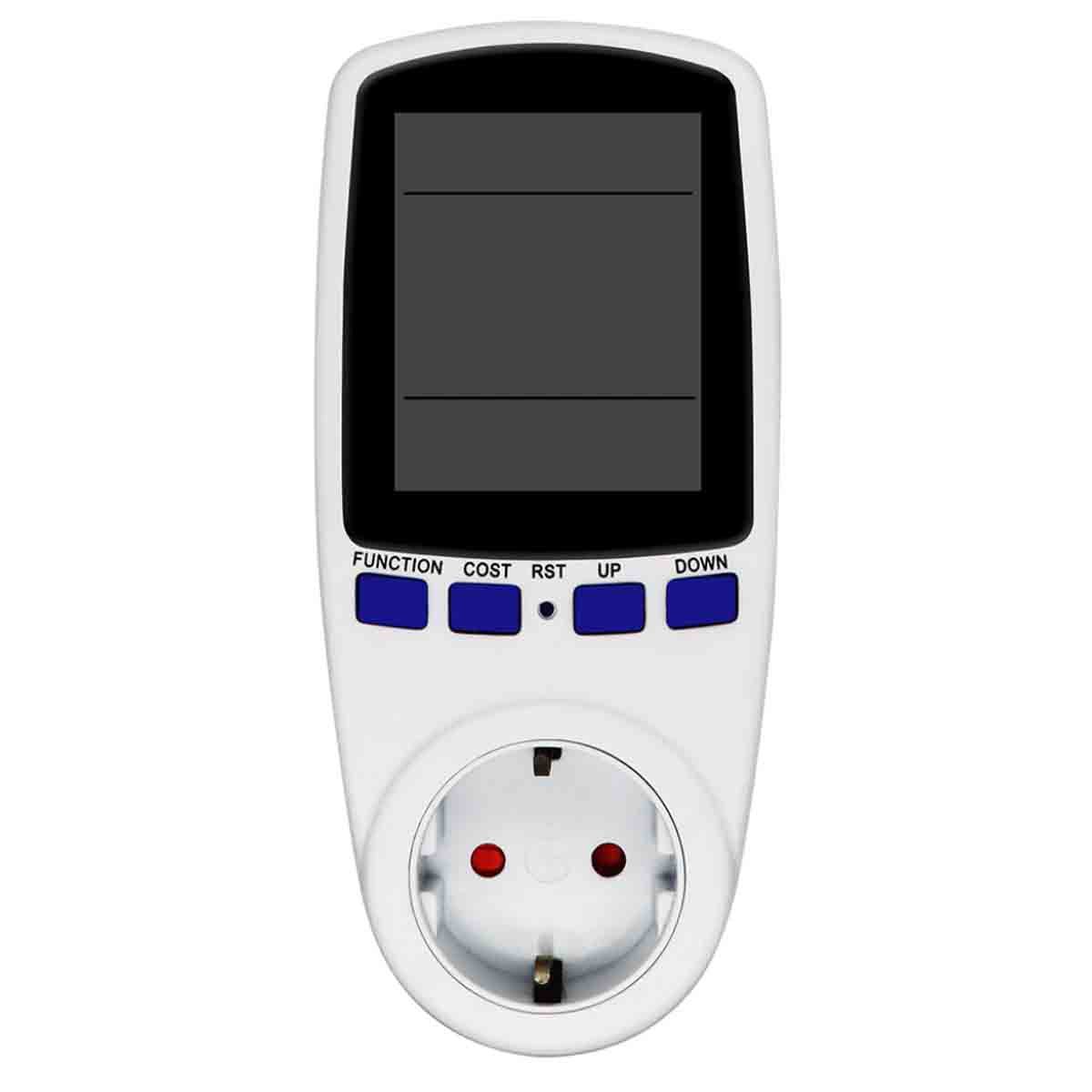 Priza cu contor energie electrica, 16A, afisaj LCD, memorie, calculator cost, VD Very Dream, Alb