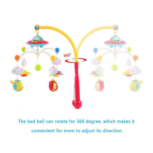 Carusel muzical Starry Night AKU cu Telecomanda, 108 melodii, Proiectie astrala color cu 4 figurine, jucarie pentru bebelusi AK6315