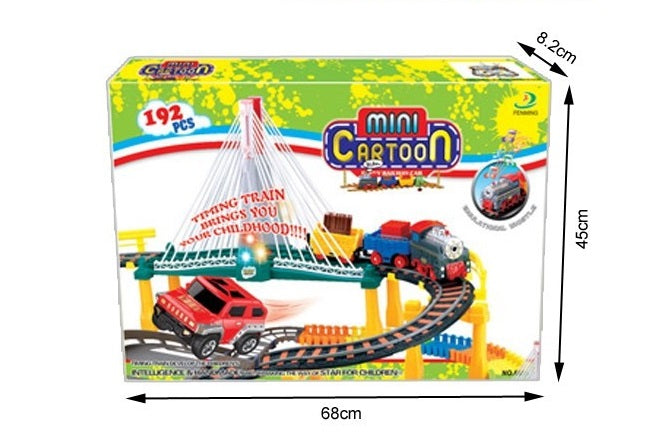 Set Joc Pista de Curse 2-in-1 cu Masina si Trenulet