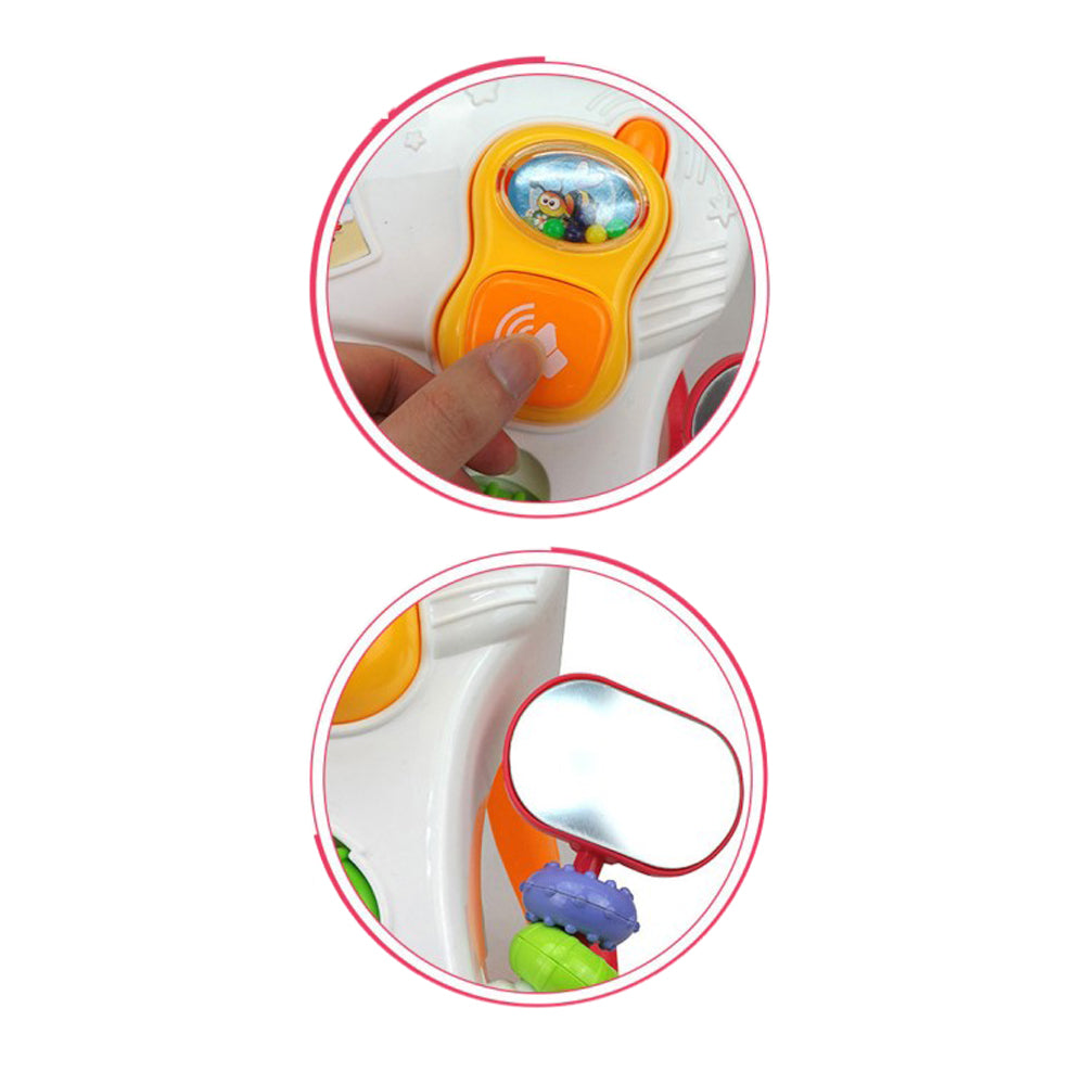 Premergator Baby Walker, multifunctional, pentru bebe, 7 jucarii montabile, Alb