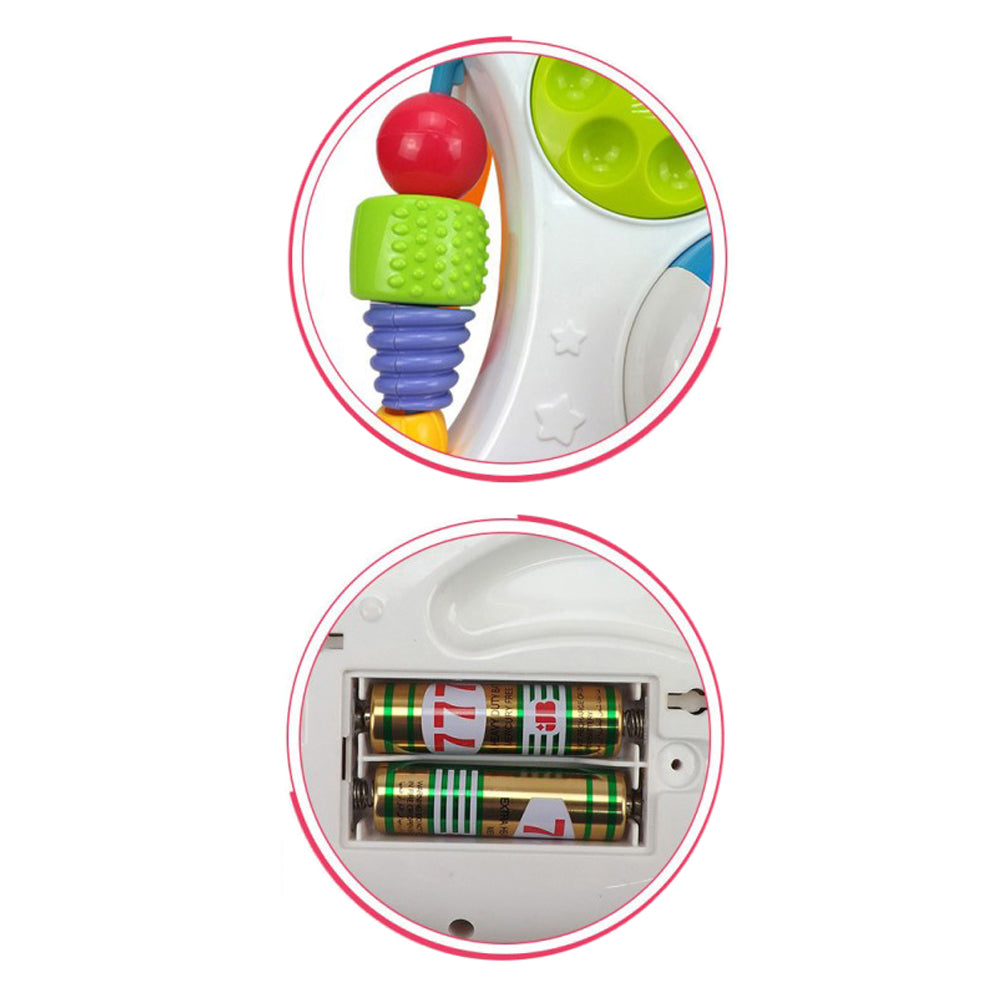 Premergator Baby Walker, multifunctional, pentru bebe, 7 jucarii montabile, Alb