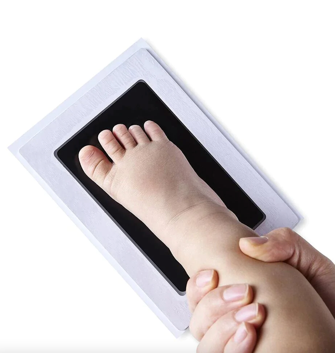 Kit amprenta cu tus non -toxic, pentru maini si picioare bebelusi, alb negru