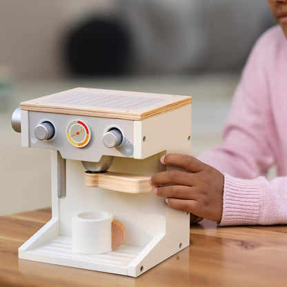 Aparat de cafea Montessori din lemn pentru copii Little Barista