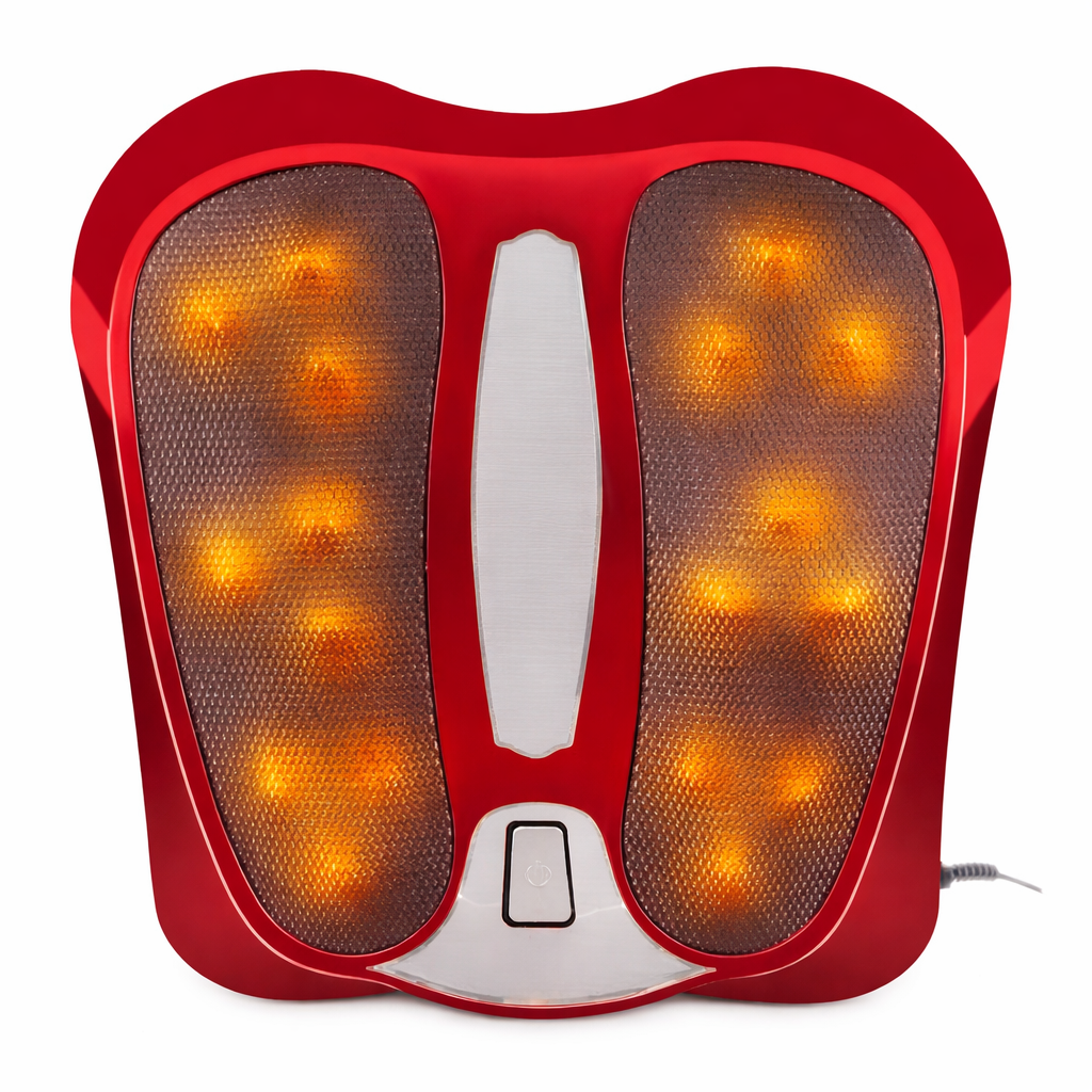 Aparat electric de masaj idealSTORE pentru picioare cu functie de incalzire, 18 Bile rotative, Terapie cu lumina infrarosu