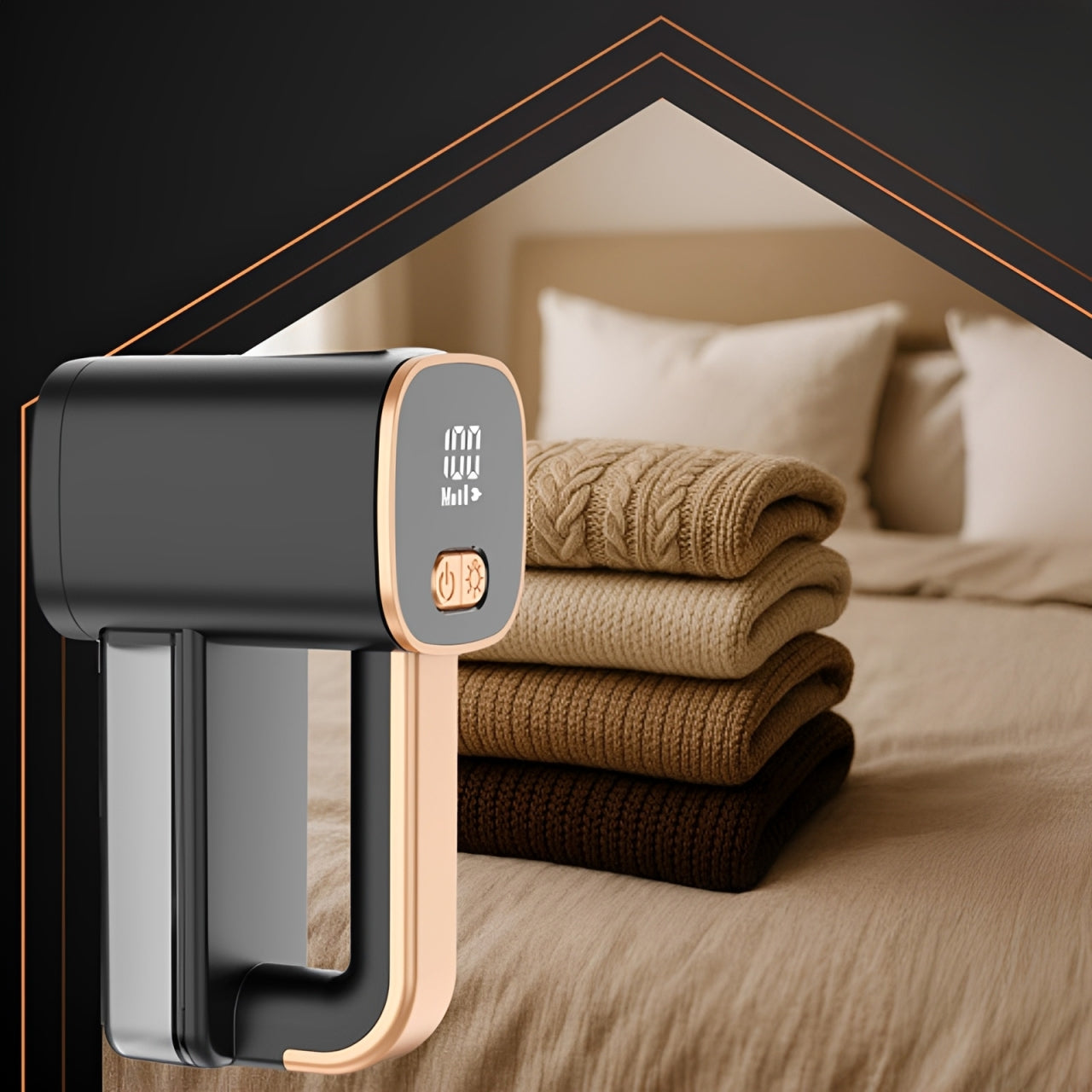 Aparat electric pentru curatarea scamelor haine idealSTORE, reincarcabil USB-C, afisaj digital, 6 lame inox, 3 viteze