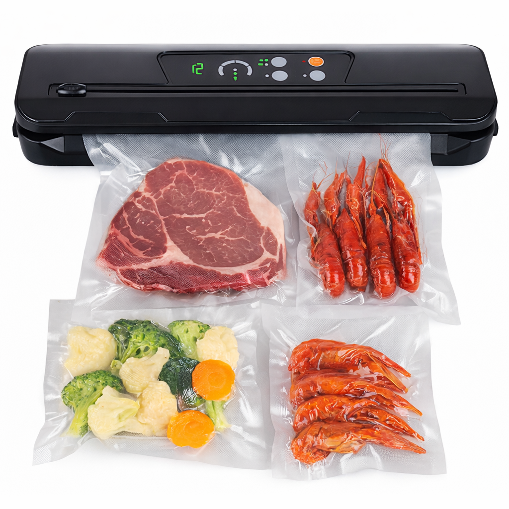 Aparat de Vidat si Etansat in Vid idealSTORE, Ambalare uscat/umed, Senzor de Temperatura NTC, Eficienta 9 l/minut