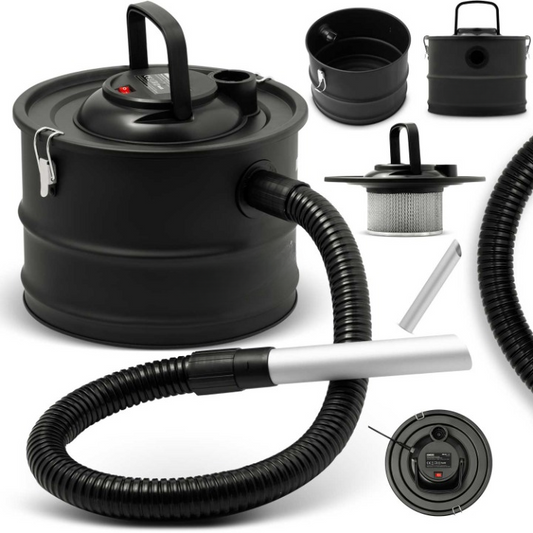 Aspirator Cenusa si Praf, cu Functie de Suflare pentru Sobe, Seminee, Gratare, Focare, idealSTORE, Puterea Nominala a Turbinei 1200 W, Rezervor 15L, Debit aer 25 l/s, Filtru HEPA Inclus, Carlige Metalice Rezistente, Maner Ergonomic Durabil