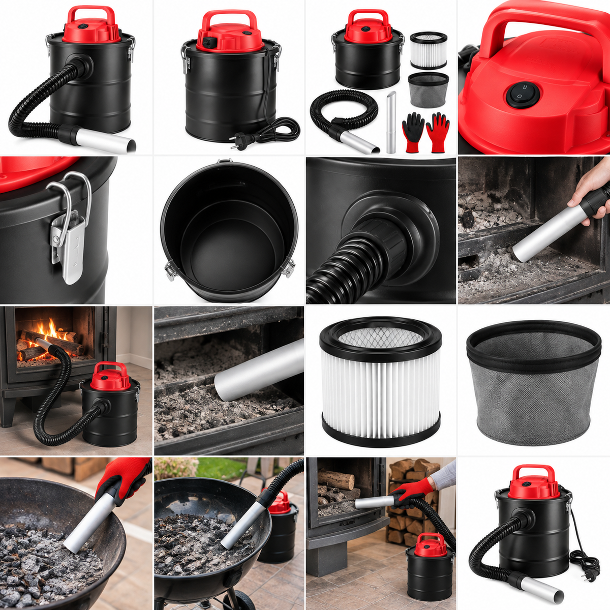 Aspirator de cenusa idealSTORE 800W, rezervor 10L, filtru HEPA, functie suflare 2 in 1