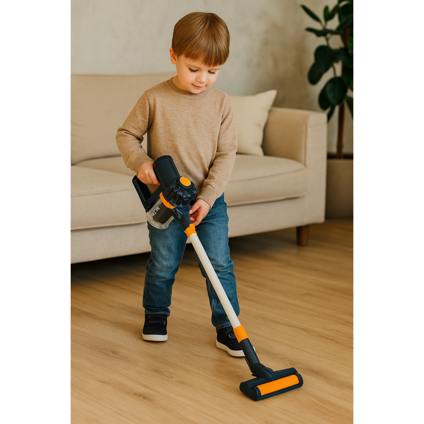 Aspirator vertical pentru copii cu 3 perii si sunet realist