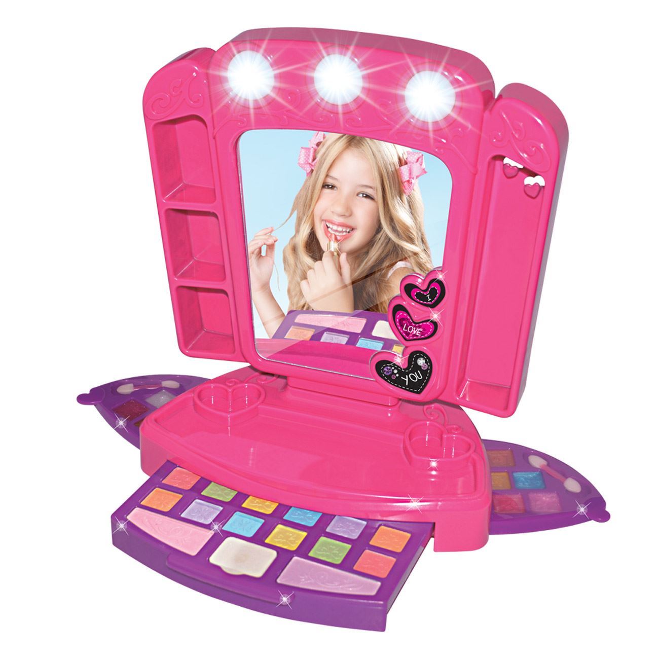 Set machiaj oglinda cu lumini si machiaj pentru fete ATS