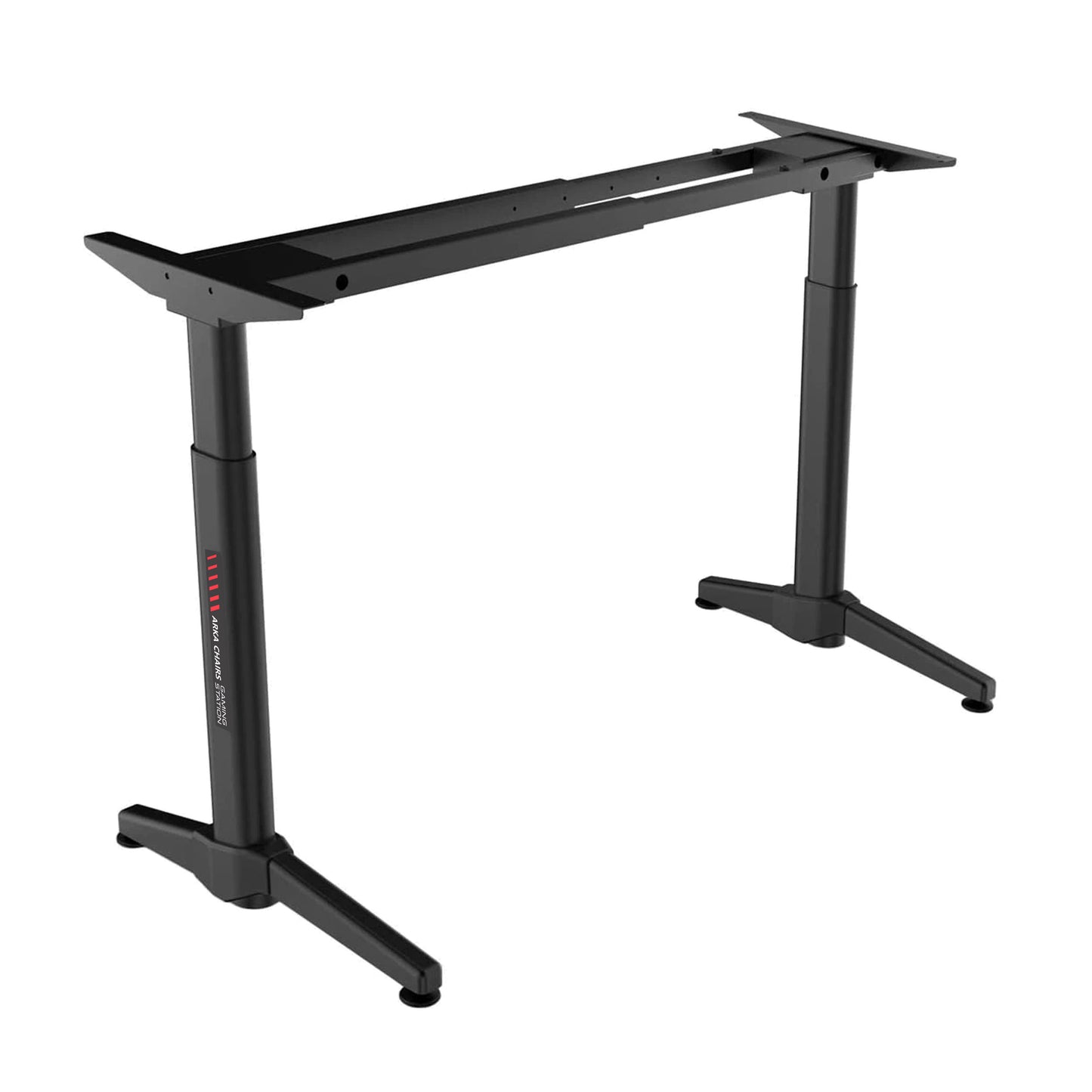 Birou gaming Arka Chairs Z14 Electric, 2 motoare, reglaj electric inaltime 140x66cm Profesional black pentru 2 monitoare, suprafata black carbon